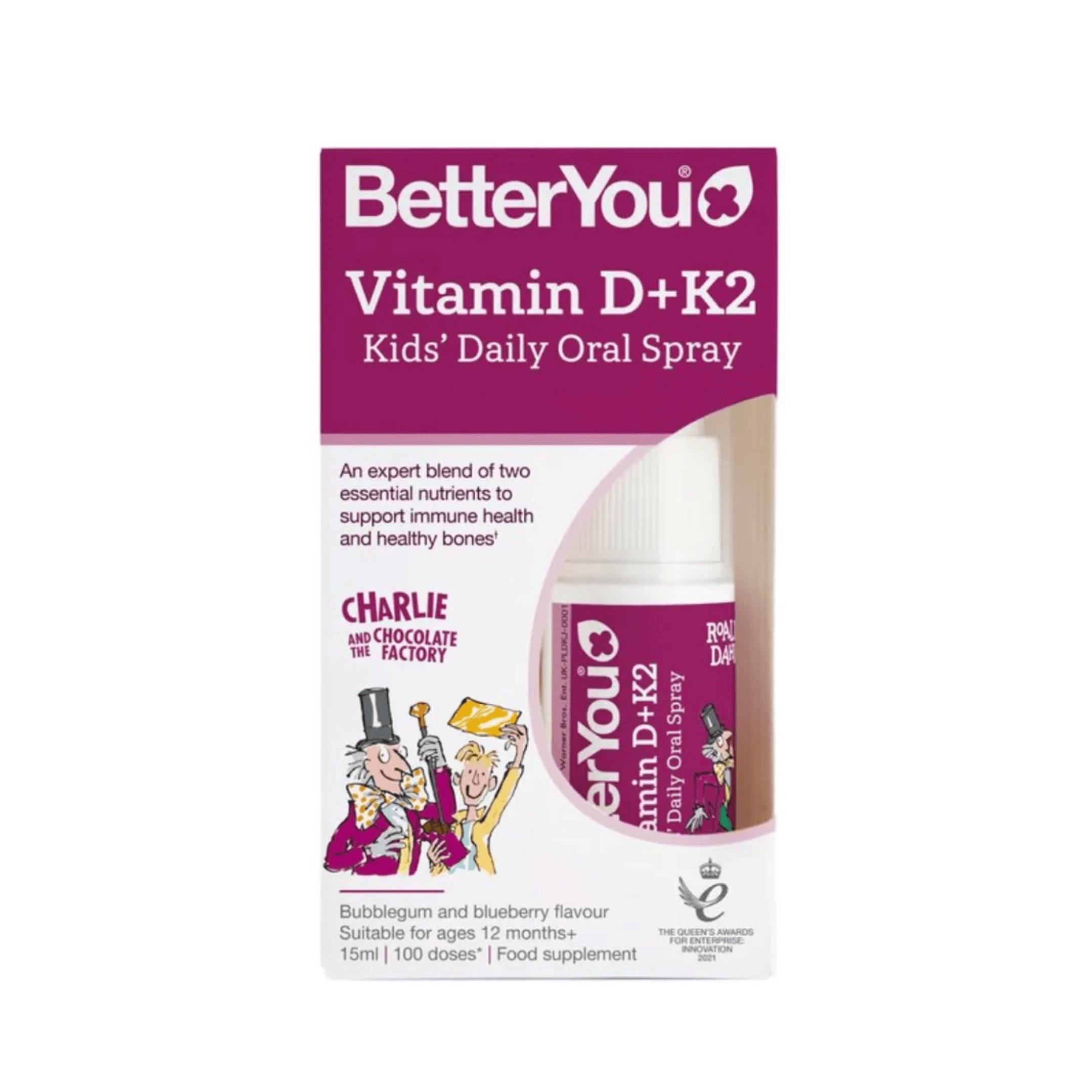 Vitamin D + K2 Kids' Oral Spray L/15ml BETTERYOU Vitamin D,K2 dạng xịt trẻ 1+