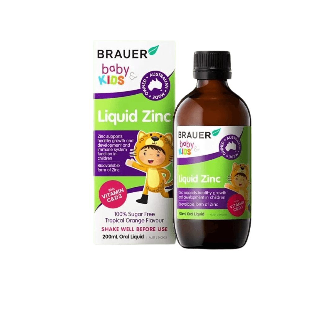 Liquid Zinc H/200ml BRAUER Siro Kẽm, C, D3 Cao Lớn, Tăng Đề Kháng Cho Trẻ 1+