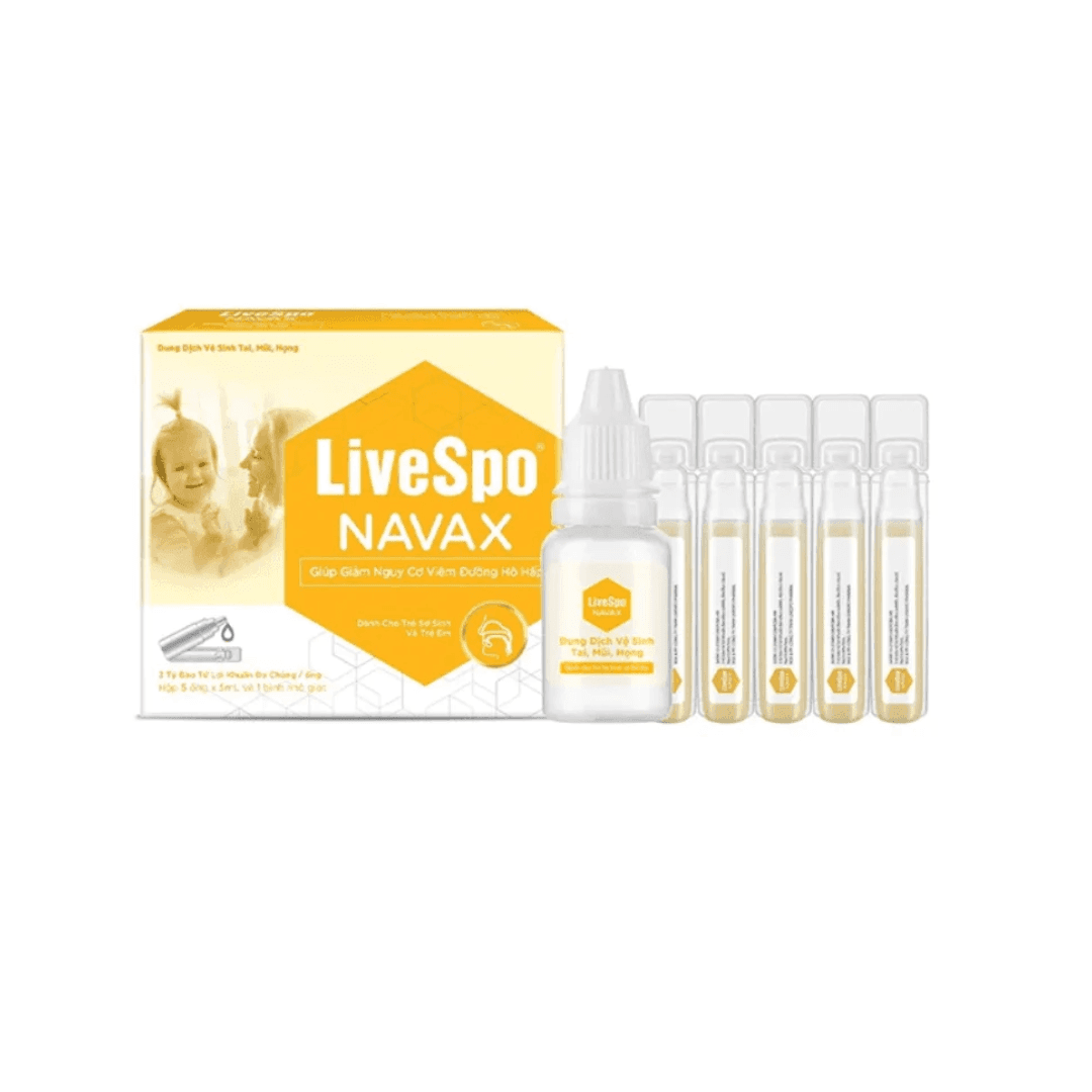 Navax Vàng Sơ Sinh H/5 ống LIVESPO Lợi Khuẩn Tai Mũi Họng