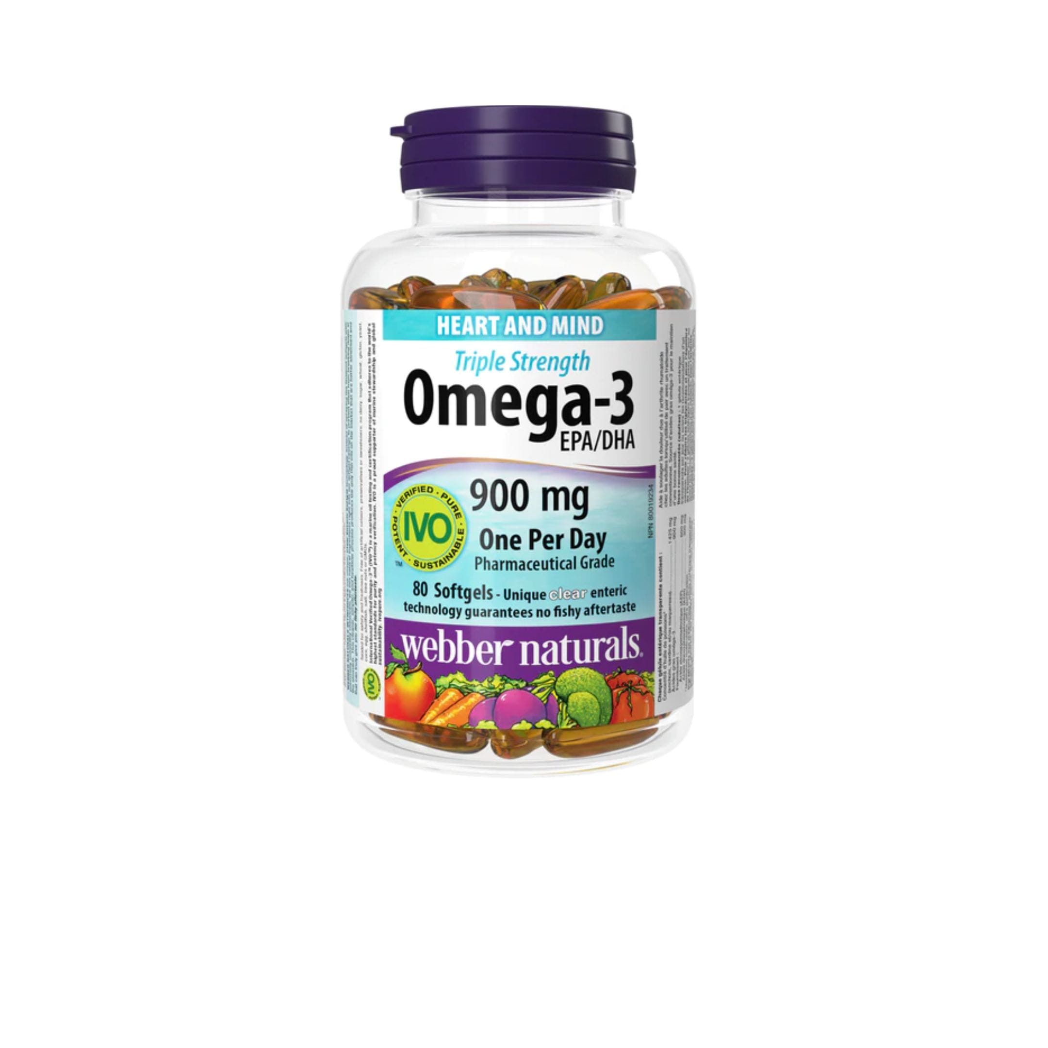 Omega 3 Triple Strength L/80v WEBBER NATURALS Hỗ Trợ Tim Mạch, Não Bộ và Khớp