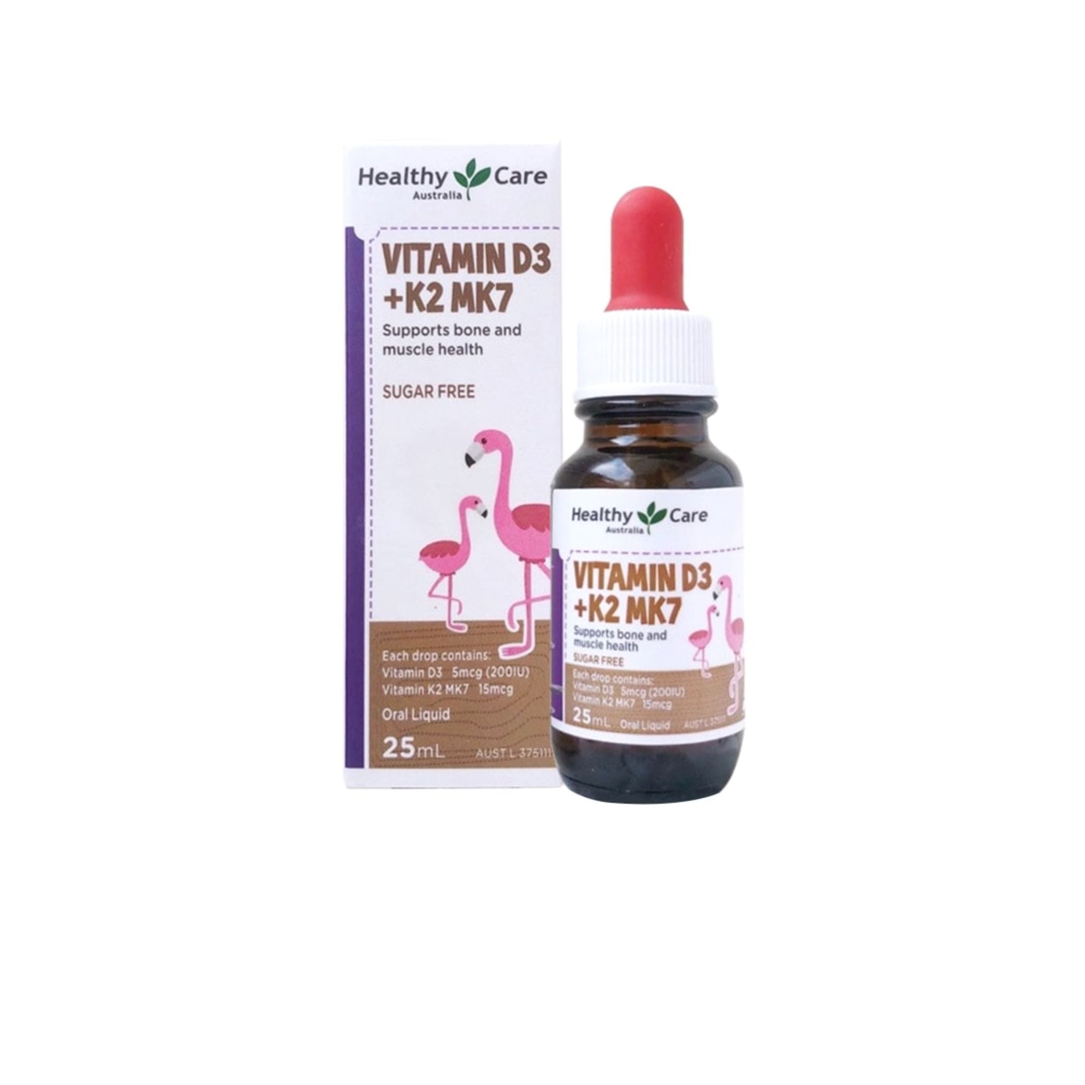 Vitamin D3 K2-MK7 H/25ml HEALTHY CARE hỗ trợ tăng chiều cao trẻ sơ sinh & trẻ nhỏ