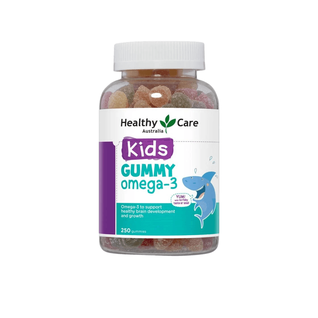 Kids Gummy Omega-3 HEALTHY CARE L/250V Kẹo Dẻo Hỗ Trợ Trí Não Trẻ 2+