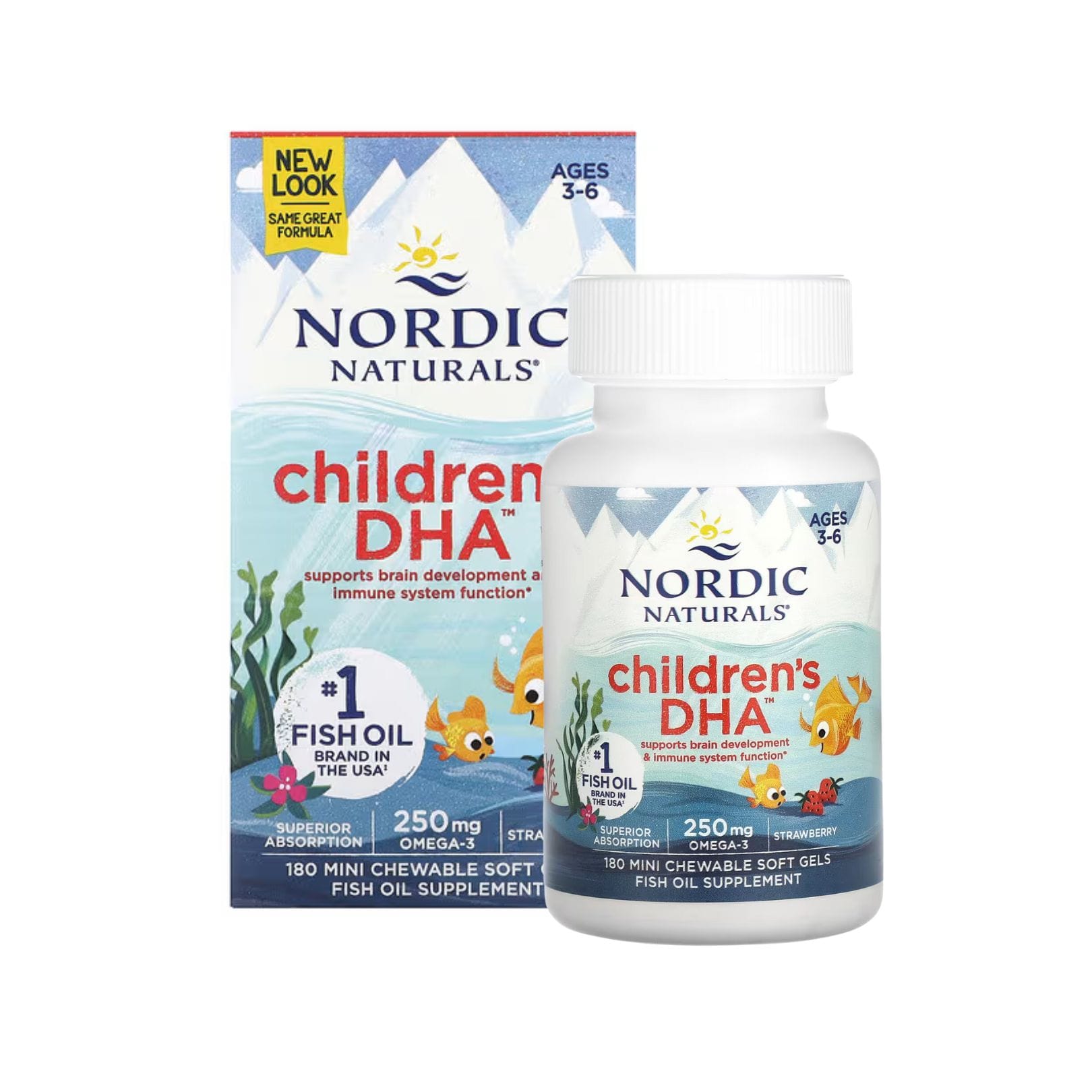 DHA Vị Dâu Cho Trẻ 3-6T NORDIC NATURALS H/180V