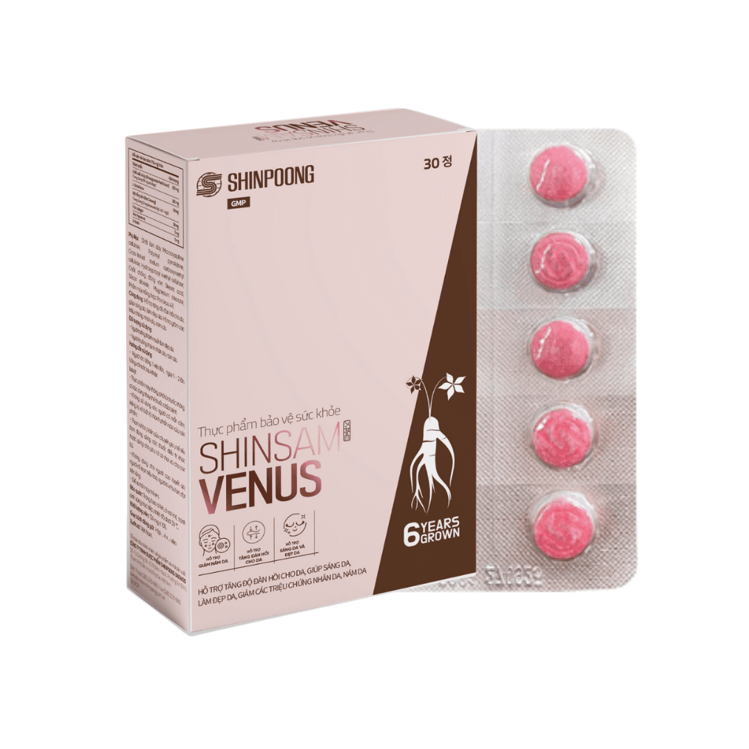 Shinsam Venus H/30V SHINPOONG Hồng sâm, Glutathion, Collagen chống lão hóa, đẹp da