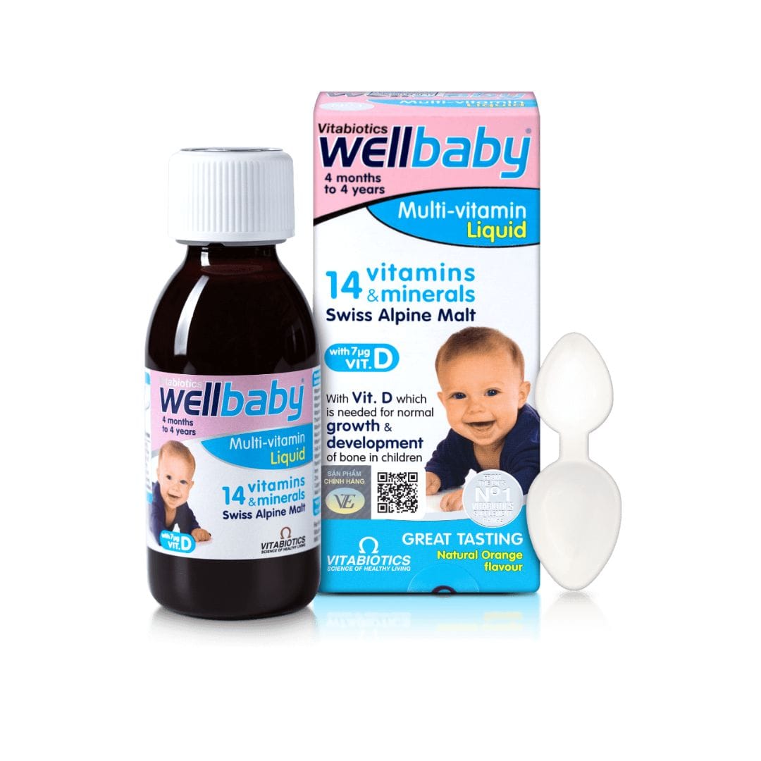 Wellbaby H/150ML VITABIOTICS Siro Vitamin Tổng Hợp 4Th-4Tuổi (VEPharma)