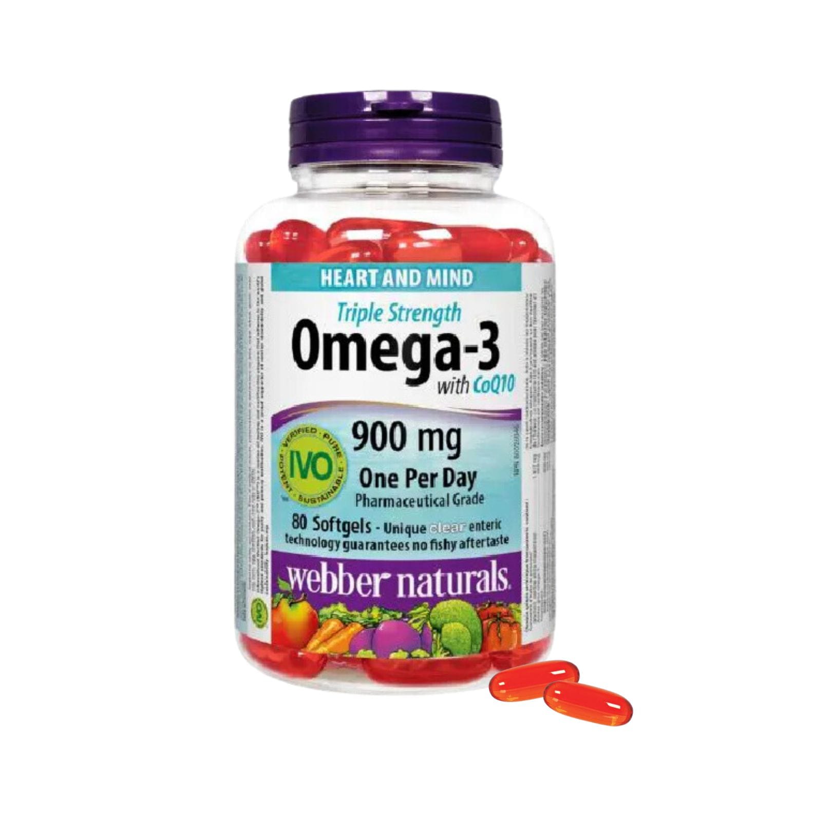 Omega-3 + CoQ10 H/80v WEBBER NATURALS hỗ trợ tim mạch, giảm mỡ máu